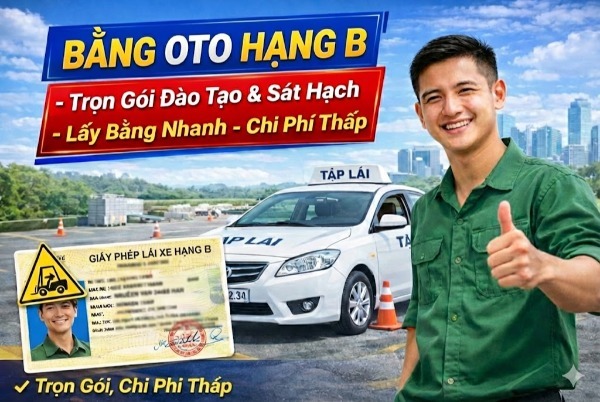 Học bằng lái xe oto hạng B số sàn